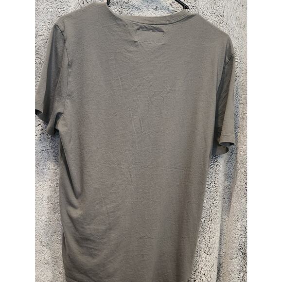Abercrombie & Fitch Green Gray Button Neck Soft A&F Tee Shirt size Large - Picture 2 of 4